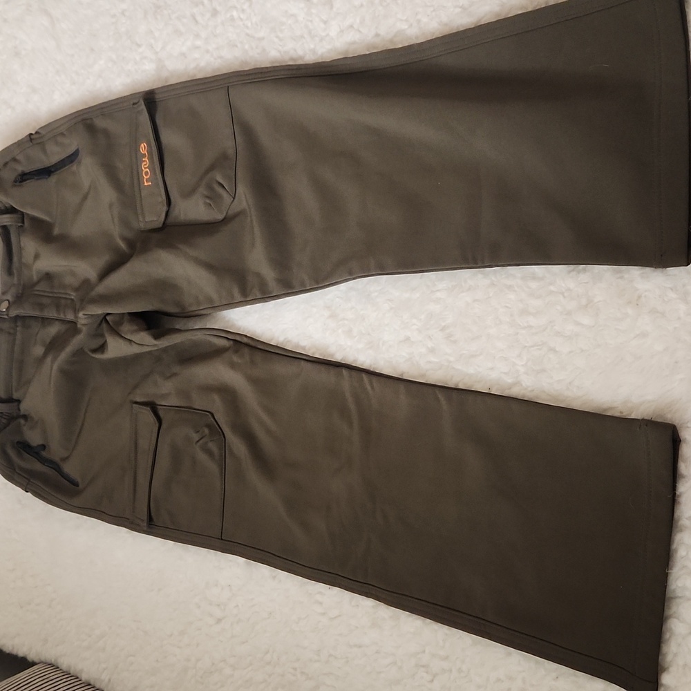 Nonwe Men's Warm Windproof Zipper Pockets Snow Pants Fleece Mountain Sz XL Olive - Picture 5 of 12